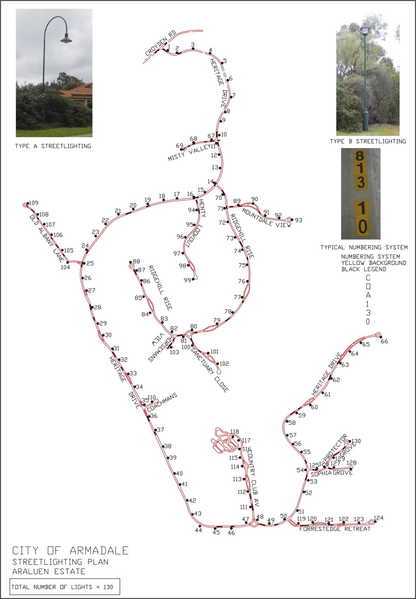 Heritage drive street lightig diagram